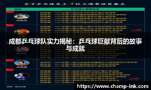 成都乒乓球队实力揭秘：乒乓球巨献背后的故事与成就